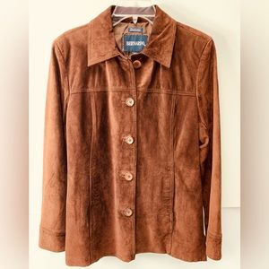 Vintage Bernardo Brown Genuine Suede Button Down Jacket Size M